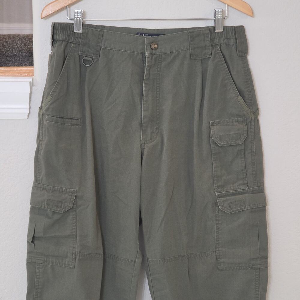 5.11 Tactical Pants Men's 34x30 Taclite Pro Ripstop Cargo Utility Hiking Green - Picture 2 of 8